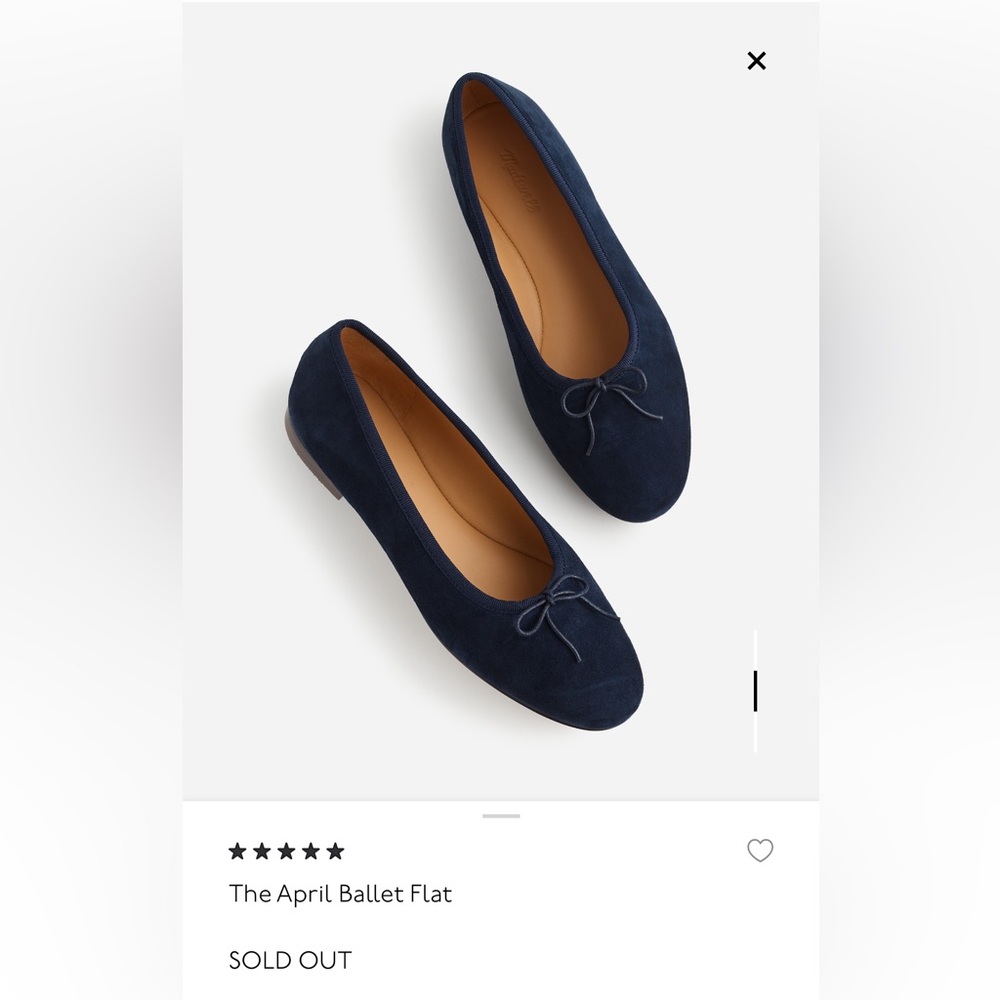 NIB Madewell April Ballet Flats - BLACK velvet